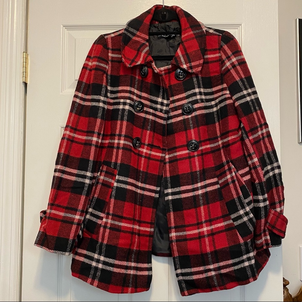 CI SONO by Cavalini woman’s red plaid wool jacket coat